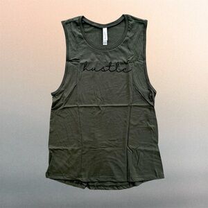 Bella+Canvas Olive Green “Hustle” Muscle Tank Top ~ Women’s XL or 2XL Available